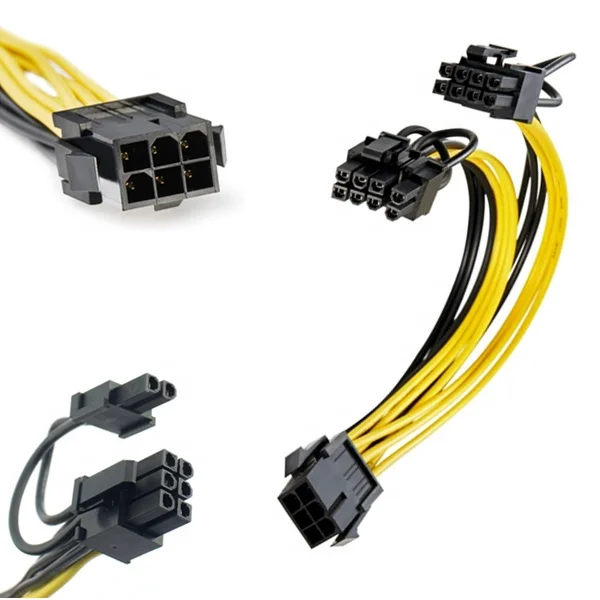 

16 AWG Wire PCIe PCI-E PCI Express 6Pin Female to Dual 8PIN(6+2) Male GPU Graphics Card Splitter Power Supply Cable