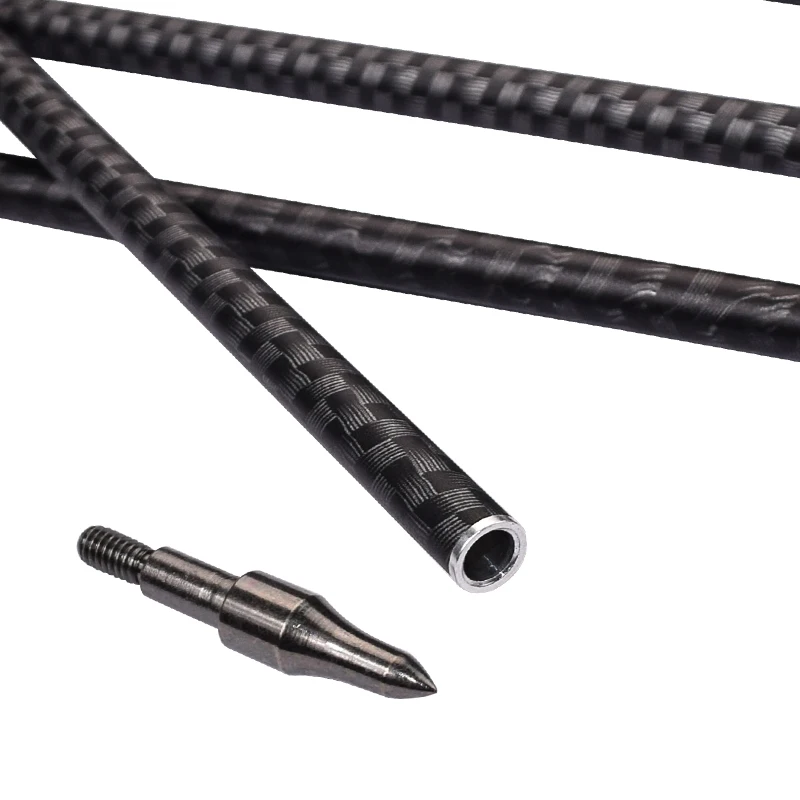 3K Camo Weave Carbon Hunting Arrow With Turkey Feather For Recurve Traditional Bow