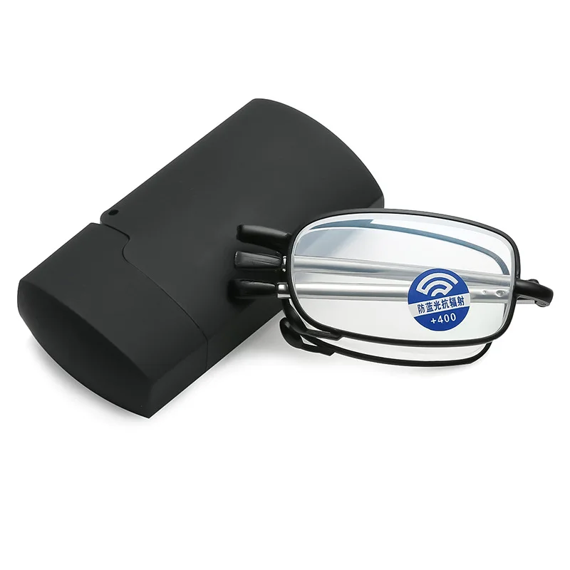 

Anti Blue Light pocket mini metal folding Magnifying small foldable Reading Glasses with Case
