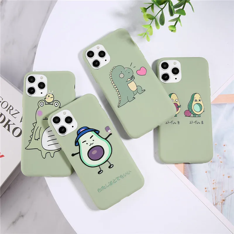 

Cute Avocado Phone Case For iphone 11 Pro X XR XS MAX 7 6 6s 8 Plus 5 5s SE Cartoon Soft TPU Silicone Back Cover