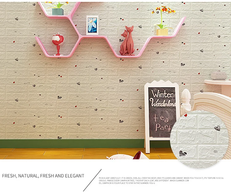 Best selling self adhesive PE foam wallpaper wall decoration 3d board wall panel