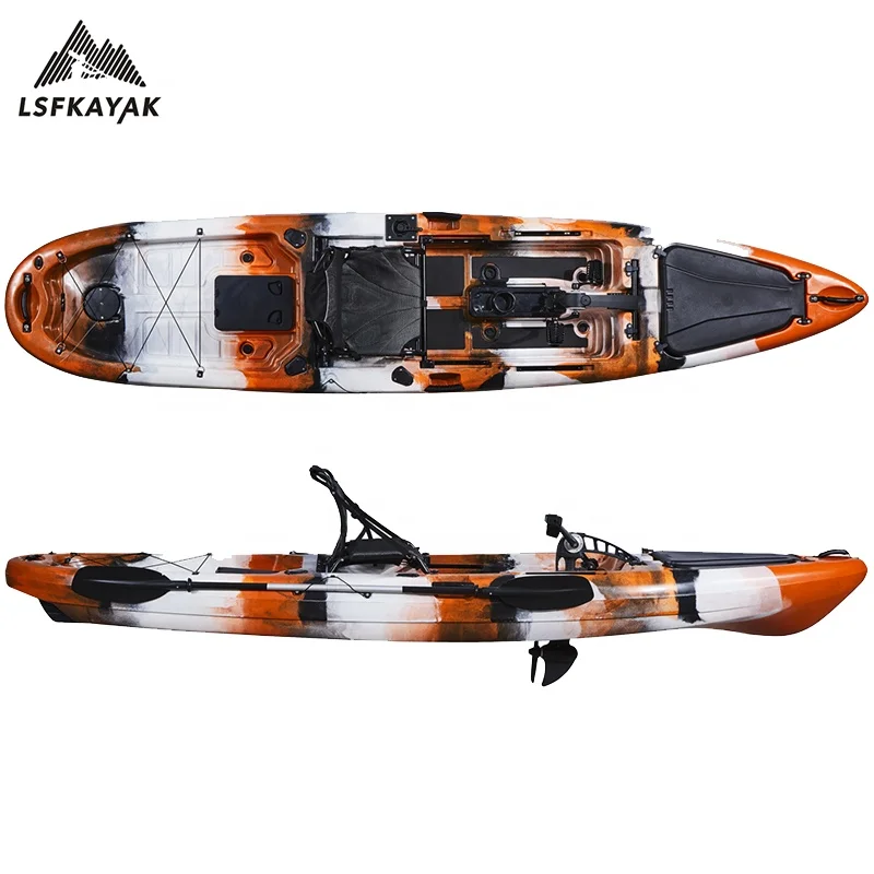 

LSF single fishing kayak pro angler with pedal system, Red,green,yellow,mixed color and customered order