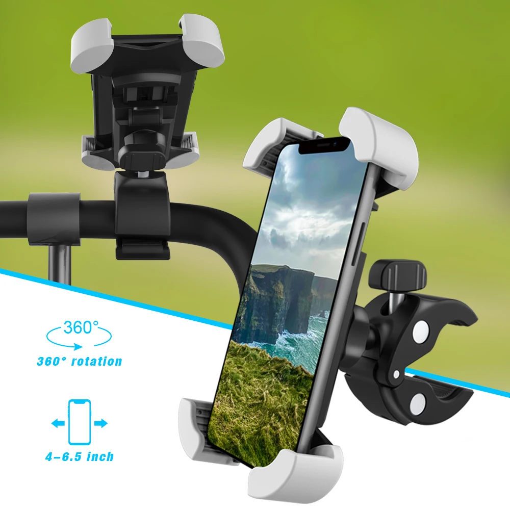 

Universal 360 Rotation Bike Phone Mount Bicycle Phone Holder for Motorcycle Strollers Mobile Phone Mount For Shopping Cart