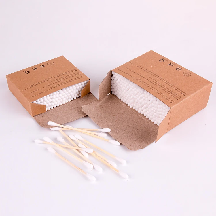 

Oem Bamboo Cotton Ear Buds Organic Bamboo Sticks For Sale In Round Paper Box, Natural color