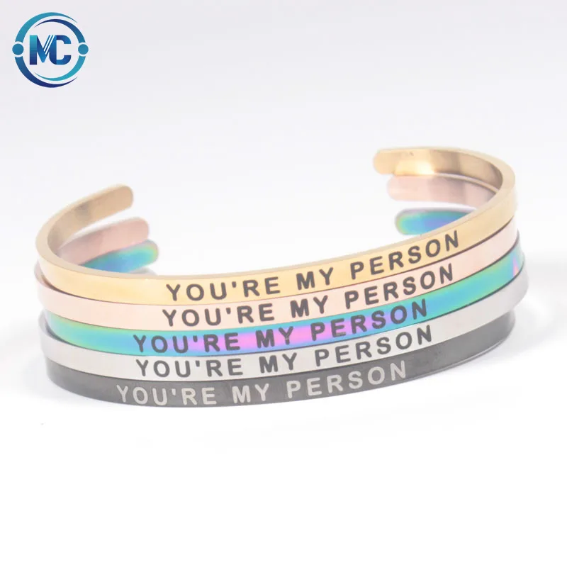 

2021 Customized name letter Stainless Steel Cuff Bracelet Bangle Gift Jewelry