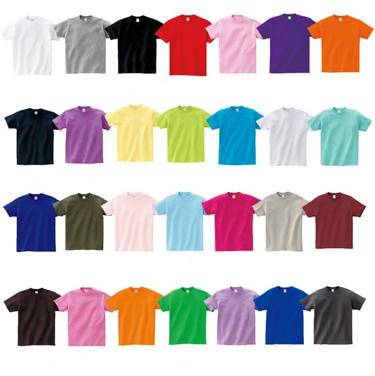 

100% Cotton 190 gsm Loose Casual Multicolor Wholesale Solid OEM Logo Custom Design Blank Plain Unisex Men's t shirt T-shirt, Multi color