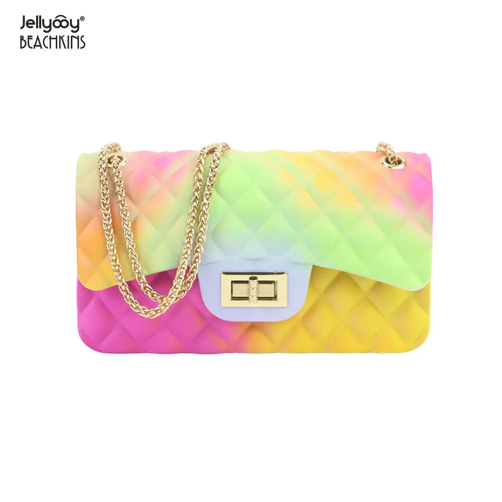 

LZYMSZ large size Colorful matte matte jelly bag trend rhombus pattern large incense chain bag shoulder diagonal women bag, 2 styles