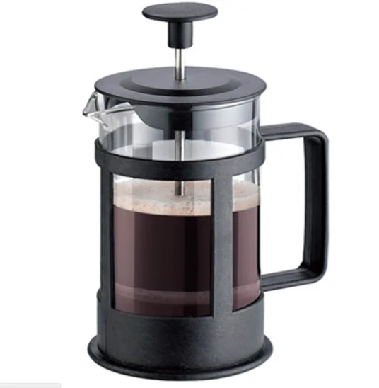 

China supply cheap price double wall glass coffee french press with handle