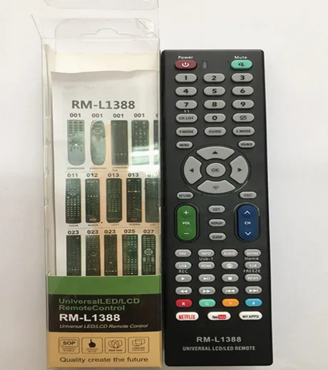 

RM-L1388 universal LED/LCD remote control,push to work