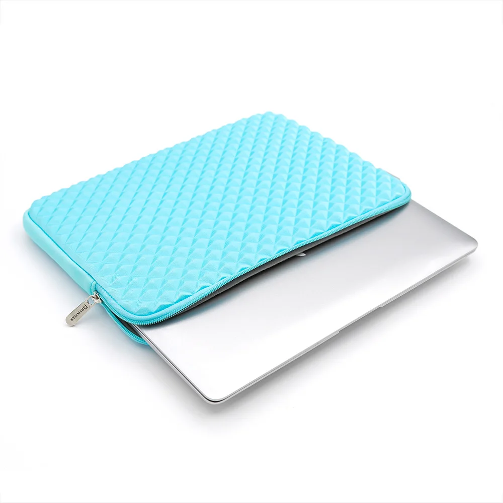 

Laptop Sleeve Diamond Foam Shock Resistant Neoprene Case Fluffy Lining Cover Carrying Bag Blue