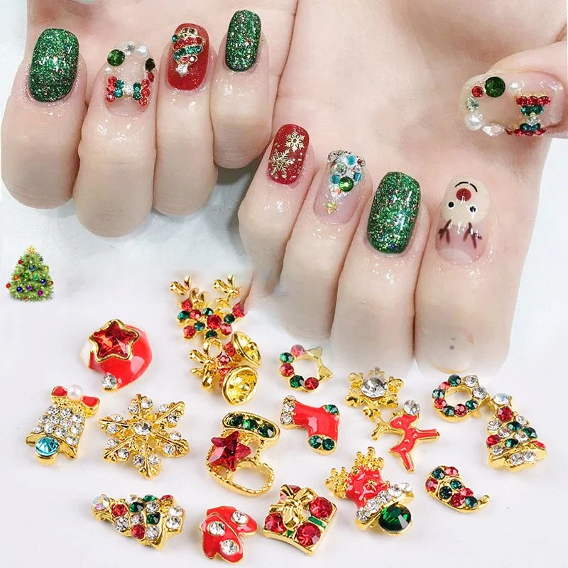 

Paso Sico Christmas Designs Snowflake Alloy Tree Nail Art Charms Decoration for Manicure Designs