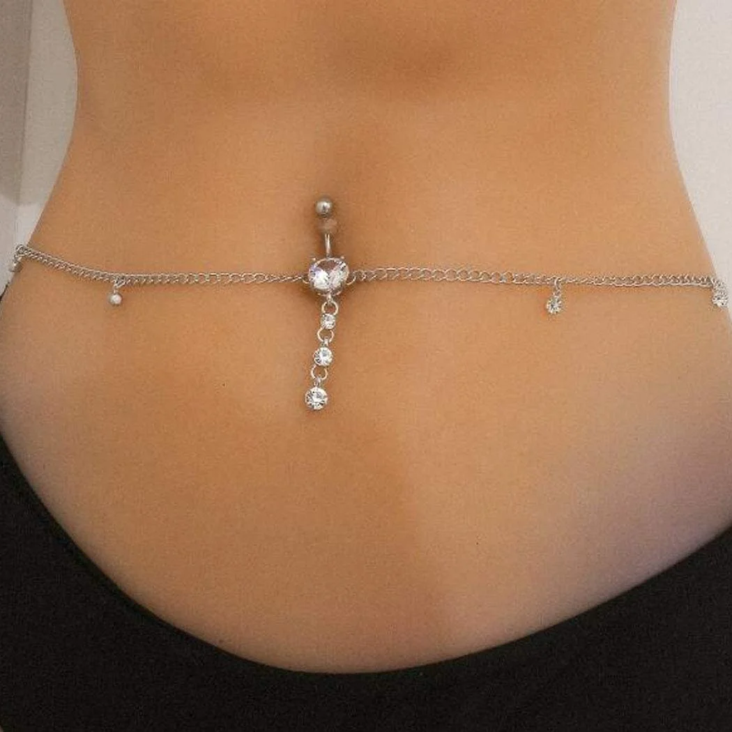 

Women Sexy Body Jewelry Accessories Chain Fashion Rhinestone Waist Body Chain