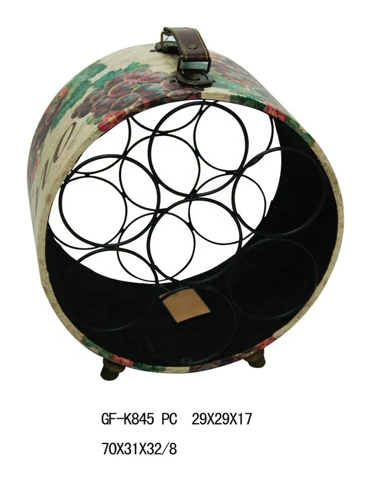 
2020 Hot Selling Home Kitchen Appliances 8 Bottles Place with Handle on Top Wood Wine Rack 