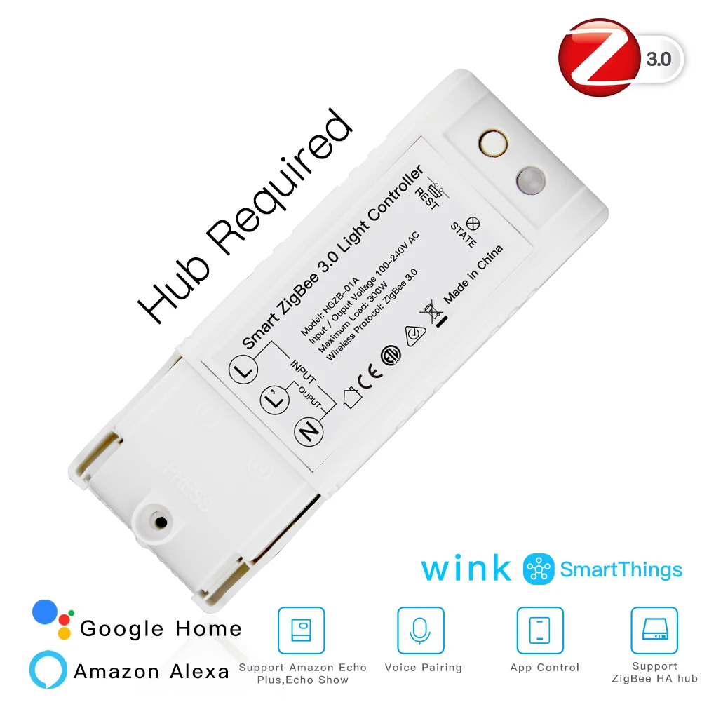 Zigbee 3.0 Smart Switch DIY, Zigbee Hub Required, Echo Plus Alexa SmartThings Smart Home Automation Wireless Remote Control - ANKUX.COM