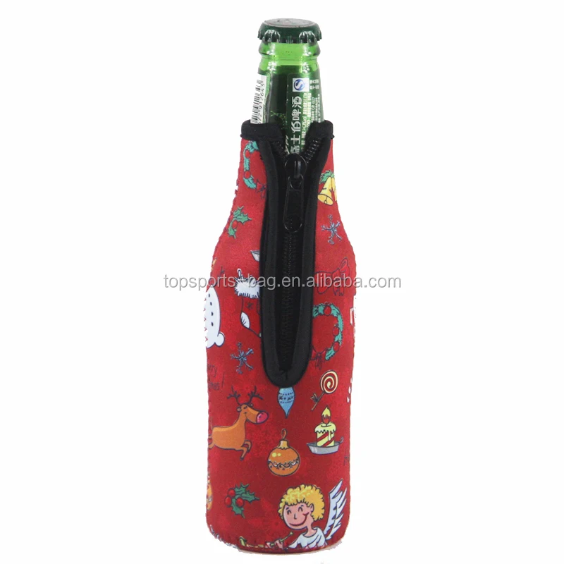 

Cartoon Lovely Zipper 12 oz Neoprene Beverage Bottle Beer Cooler Cover Bag