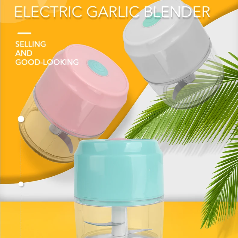 

Wholesale fruit presser mini electric squeezer garlic blender, Pink/blue