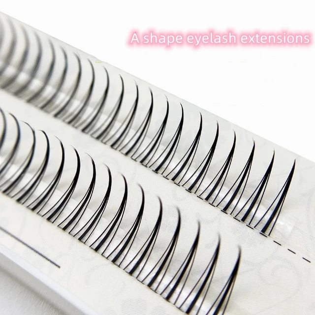 

2021 New Shape Pointy Base Pre Made Fan Lashes Heat Bonded Premade Mage Fans 0.07 Superroot 5D A Shape eyelash extensions, Natural black