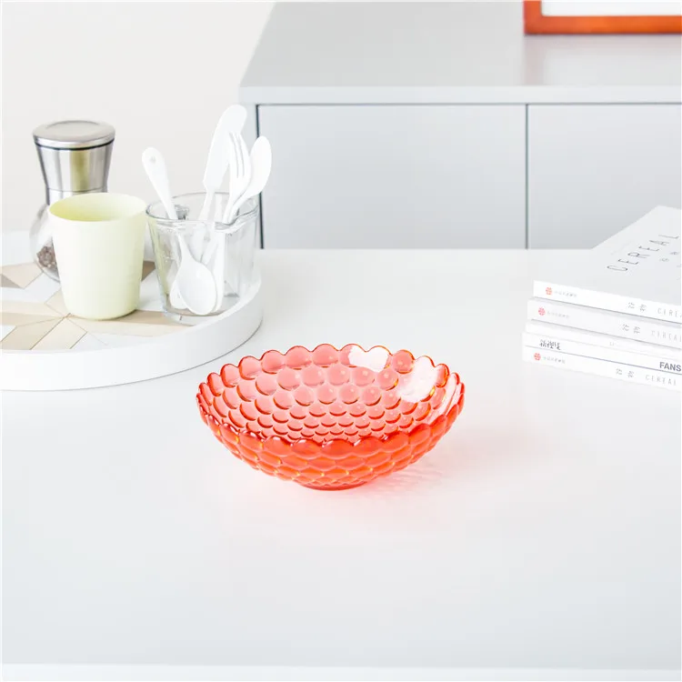 High quality eco-friendly home hotel used multi-colored round deep fruit plastic plate for gift .jpg