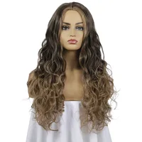 

Sunflower 2019 new hot deopshipping selling Fashion Women blonde deep wave full lace synthetic hair wig