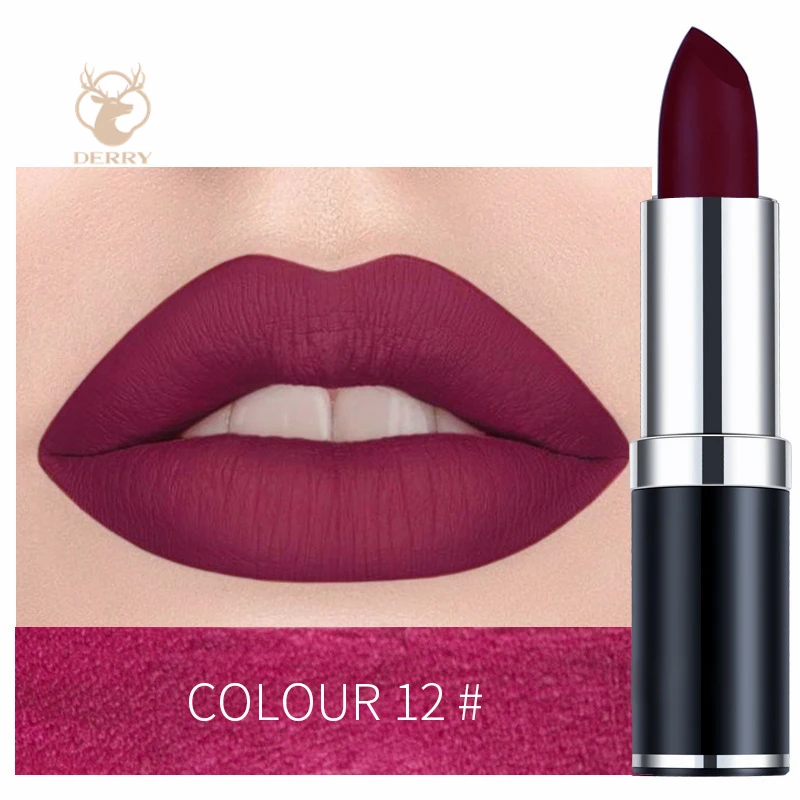 

Deery Wholesale Permanent Makeup 30 Color Natural Vegan Cosmetic Waterproof Own Brand Custom Velvet Matte Lipstick