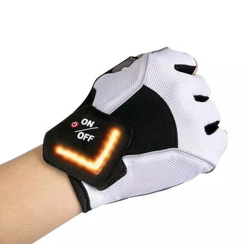 

Half Finger Gravity Induction Bicycle Turn Light Glove Automatic Warning Light Intelligent Turn Baseball Sports Riding Gloves, 1 color to be choosed
