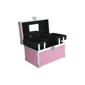 medium pink aluminium vanity case