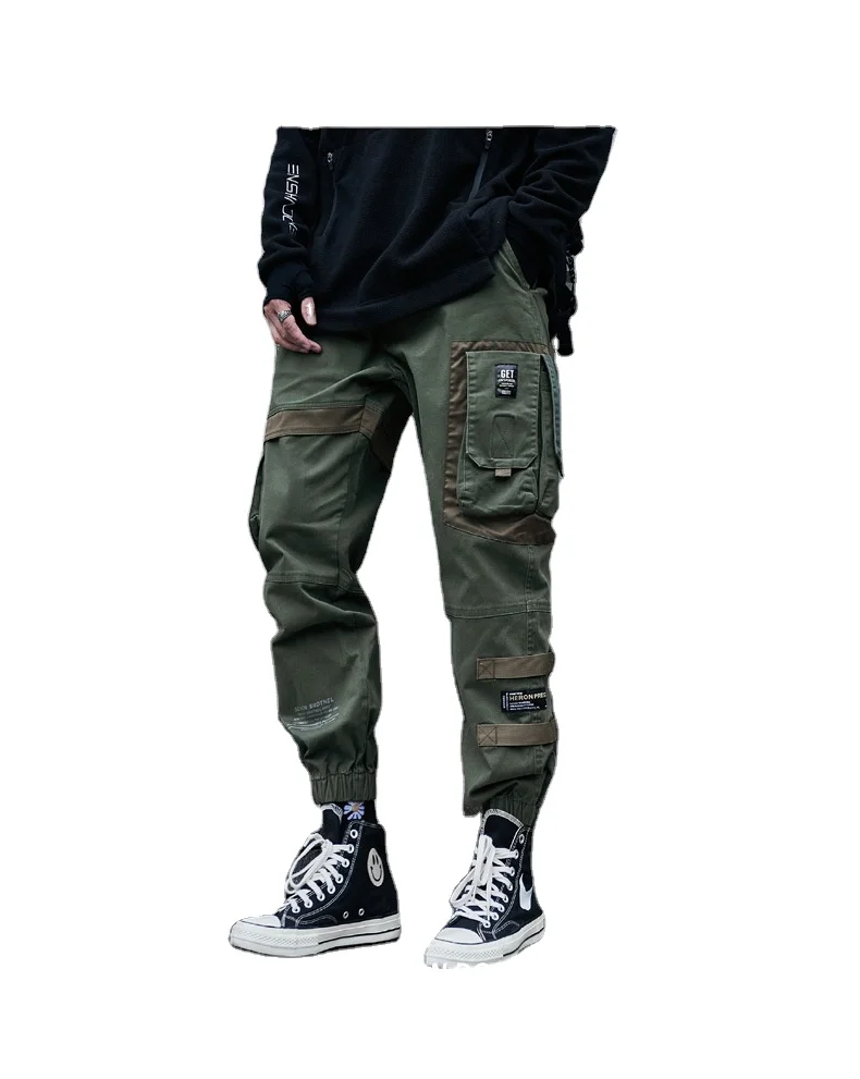 

Fashion men's cargo pants fall new multi bag high street casual pants temperament commuting