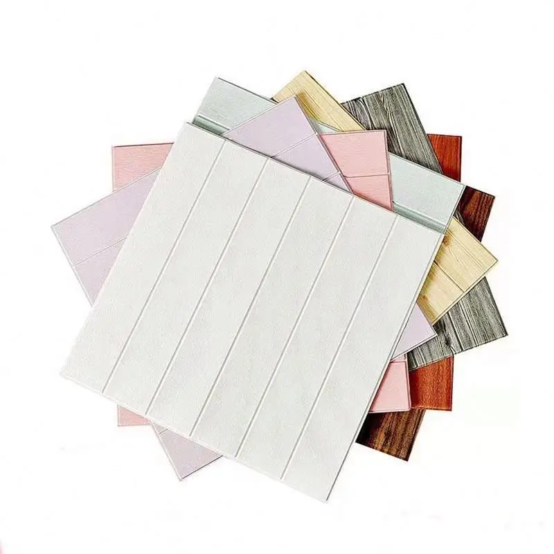 

Colorful home stickers wall wallpaper 3d living room self adhesive 3d foam wallpaper, Customized color