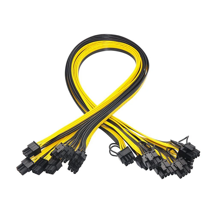 

50cm 18AWG 6 Pin To 8 Pin (6+2) PCI-e Male GPU Splitter Power Cable For Graphic Cards HP Server Breakout Board