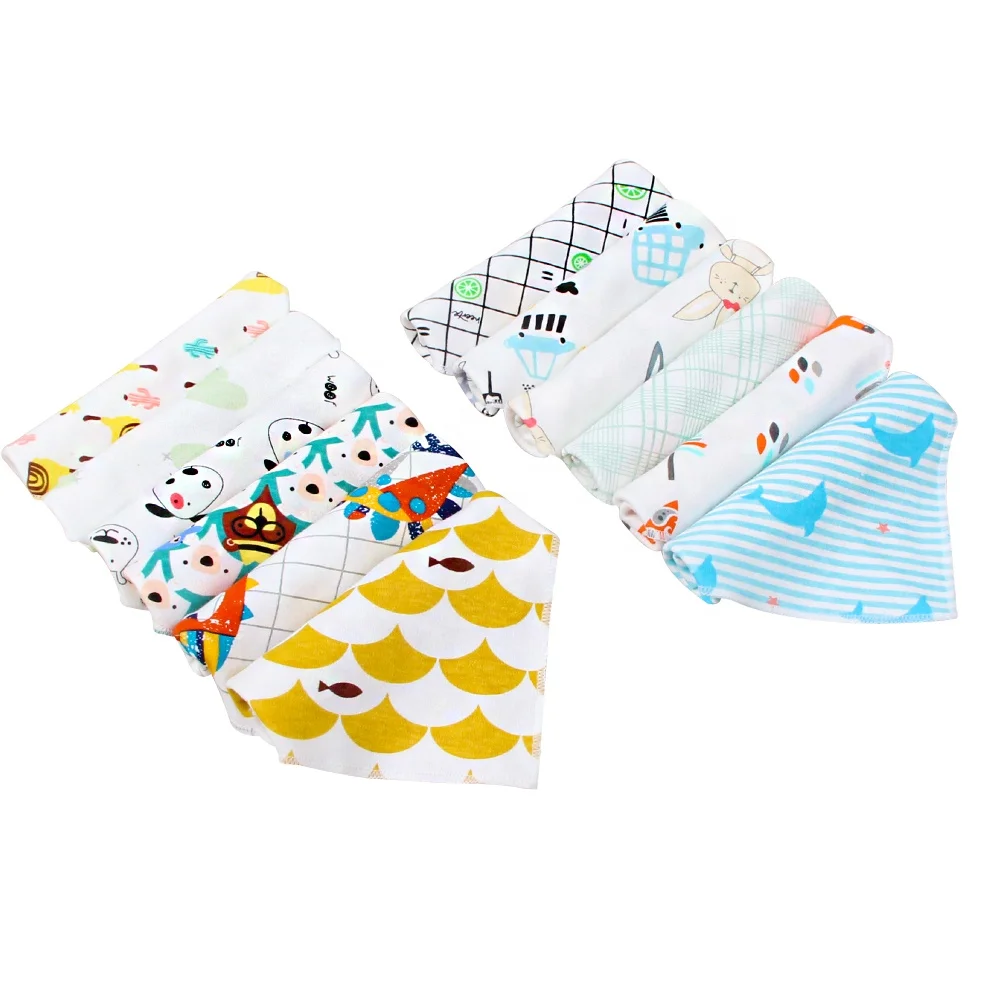 
POPOMI 2020 free sample wholesale high quality cotton bandana drool baby accessories bibs for drooling and teething 