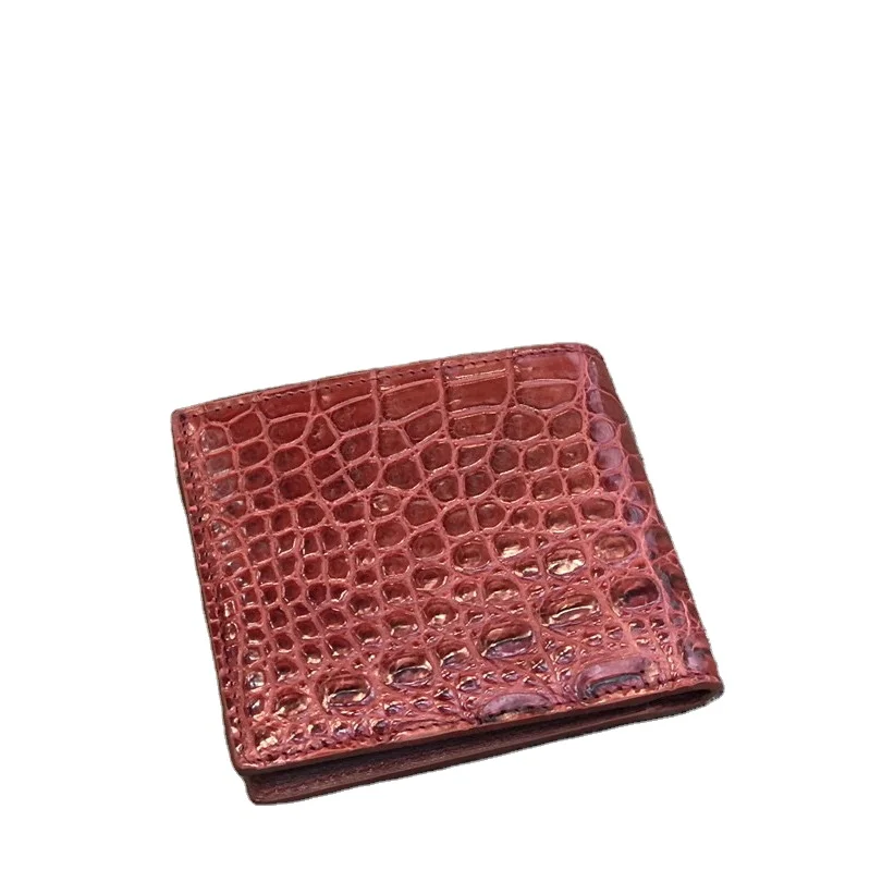 

2021 Crocodile Skin Leather Men Handmade Leather Wallets Credit Card Wallet coin purse