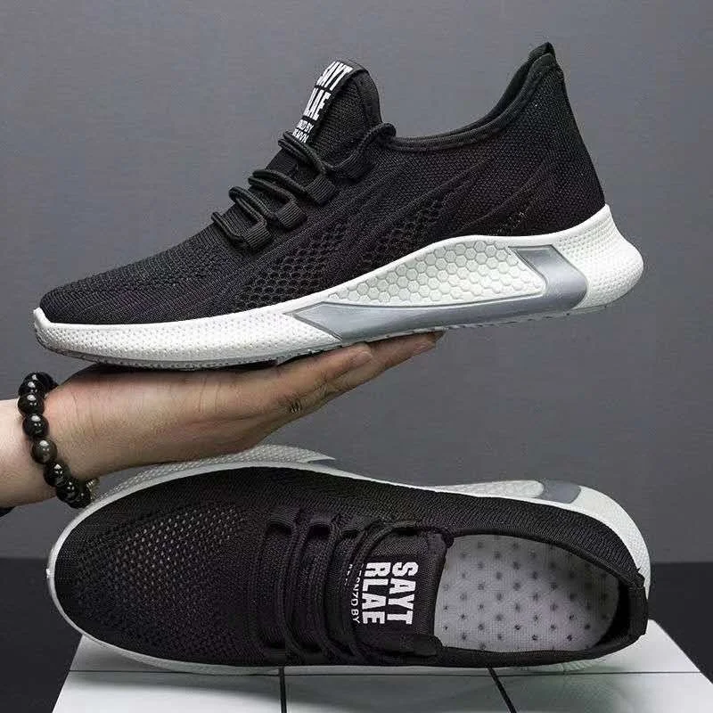 

High Quality Cheap Fly Knit Upper Breathable Light Weight Sneakers For Men Shoes Sport Casual Fashion