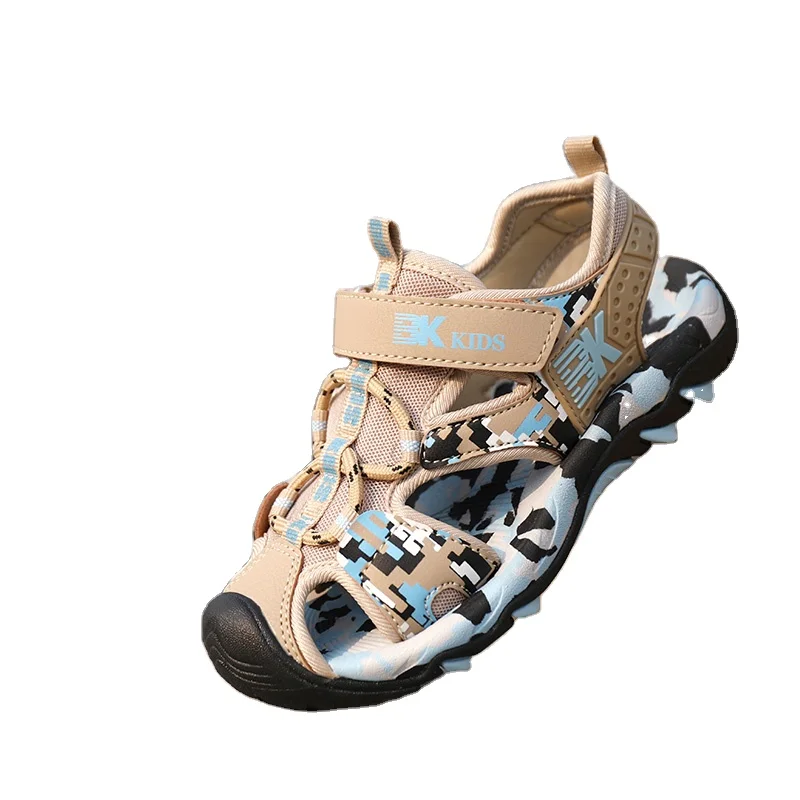 

Attractive price new type custom children sandals children boys leather sandal, Beige