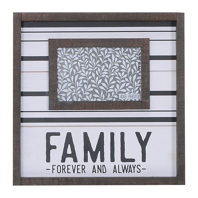 

2020 New styles Farmhouse Screen Printed MDF Wood Photo Frame With Easel Family Frame