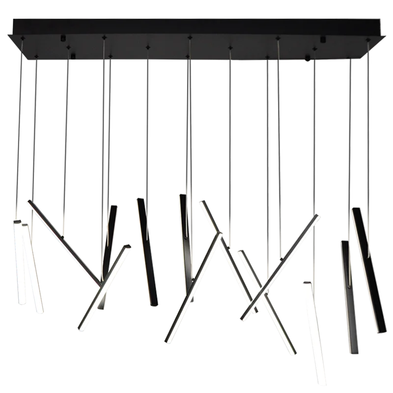 

L4u ETL cETL listed LED Hanging Lamp luxury pendant design linear DIY chandelier lighting square modern square modern chandelier, White/black