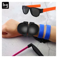 

Wrist Sun Glasses Folding Wristband Slap On Sunglasses Gafas Plegable Bracelet Colorful Sunglasses For Men