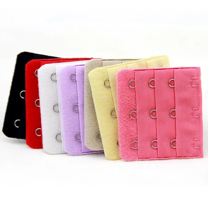 

Wholesale for Useful Ladies 3 Rows 3 Hooks Bra Strap Long Extender Hook Clip Nude Adjustable Belt Buckle multi-color