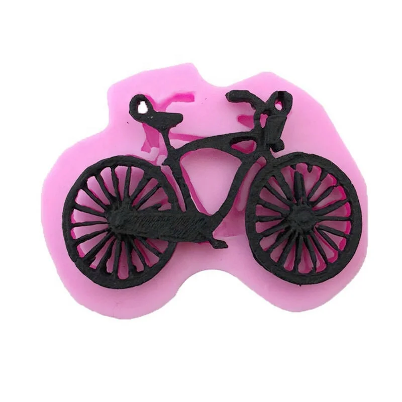 

Bicycle Shaped Baking Decor DIY 3D Molds Fondant Cake Silicone Chocolate Mould Fondant Cake Mold Liquid Silicone Mould, Pink
