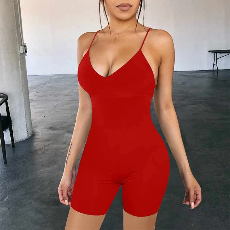 

Factory Summer Plus size Fitness Sexy Bodysuit One Set Jumpsuit For Women