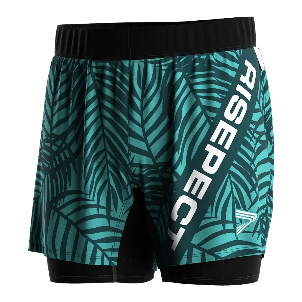 Wholesale Oem Sublimated Judo Nogi Bjj Shorts Men's 2 in 1 Shorts for Gym Mma Shorts Double Layer Training Shorts