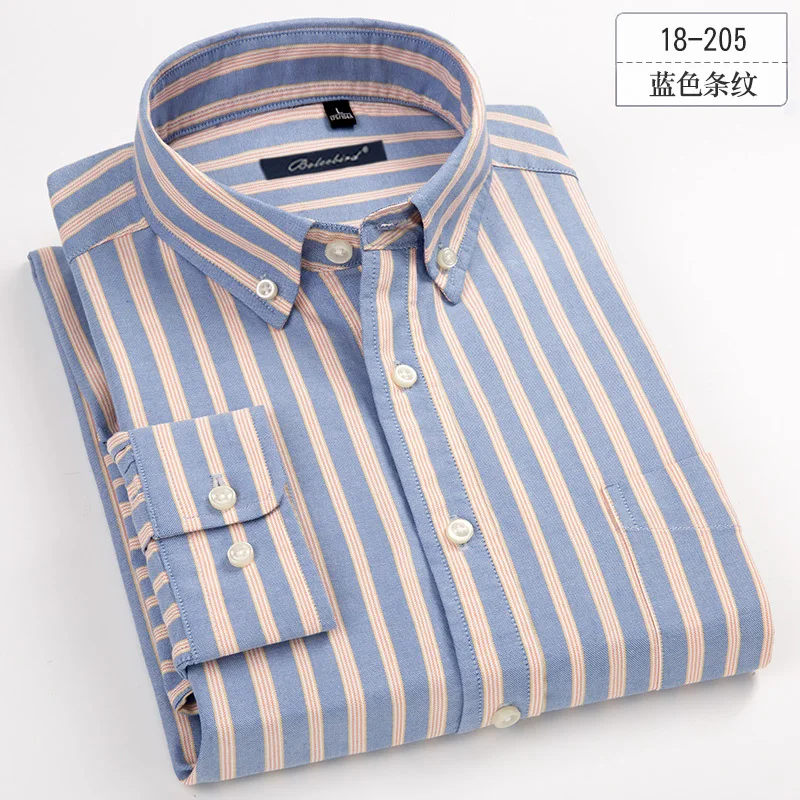 

Hot Sale Multicolor choice Oxford Cotton Shirts Men Casual Custom Print Striped Plaid clothing shirts for men