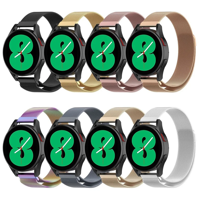 

For Samsung Galaxy Watch 4 Classic 46mm 42mm Stainless Steel 40mm 44mm Magnetic Milanese Loop Watch Band