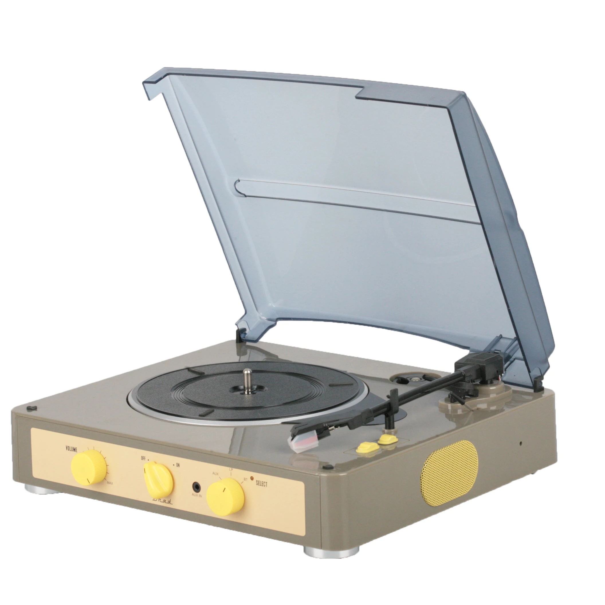 

Vinyl Record Player Vintage Player 3 Speed Turntable Black Built in Speakers/ Aux In/ AUX OUT/Bluetoth /Eaphone, Cream