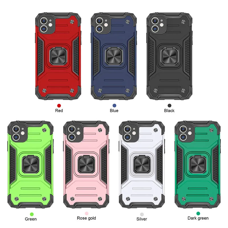 

Shockproof Armor Kickstand Hybrid Phone Case For iPhone 12 mini 12 11 Pro Max X XR XS MAX 6 7 8 Plus For LG STYLO 6, Multi colors