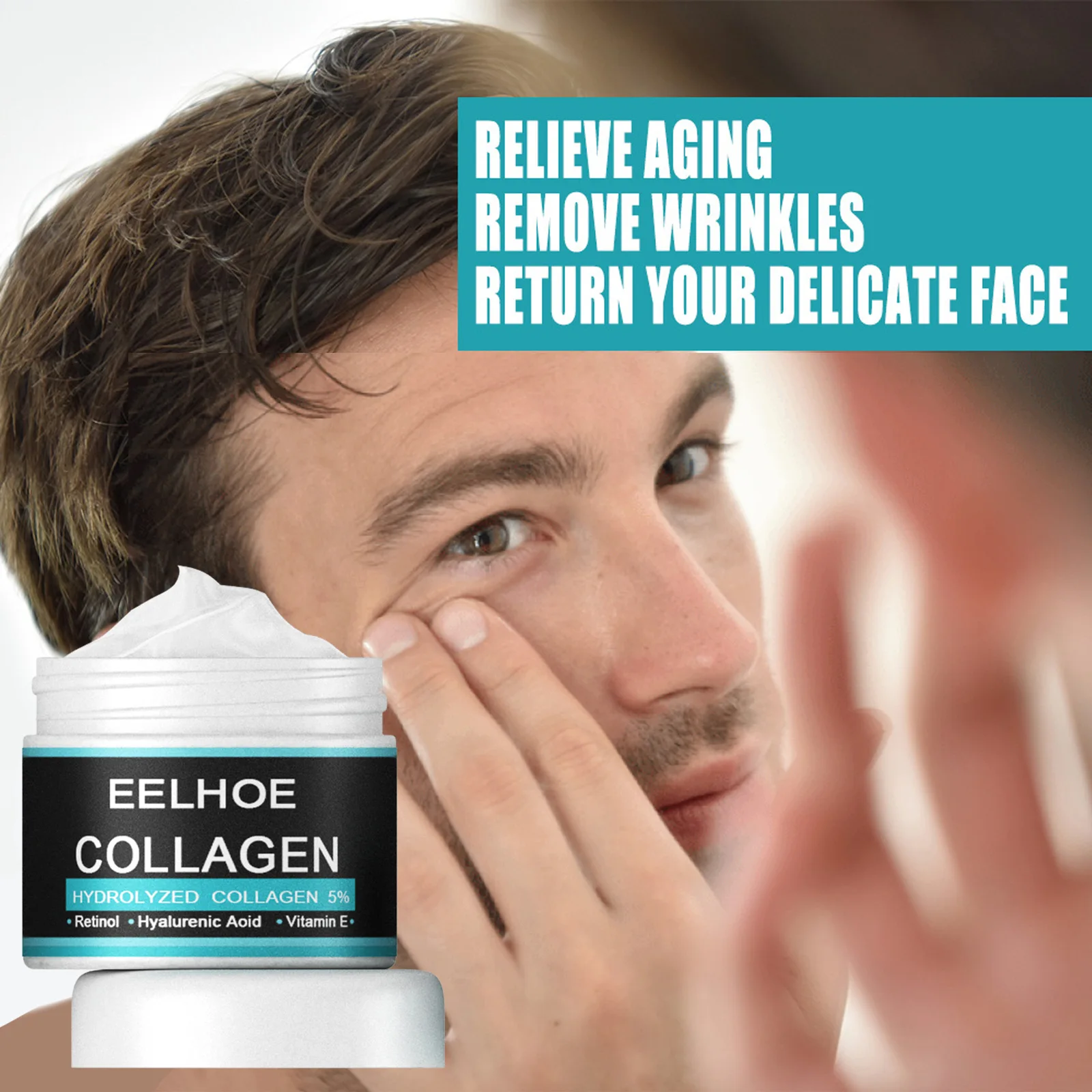 

Mens Anti-Aging collagen Face Cream Remove Wrinkles Fine Lines Deep Moisturizing Skin Tightening Lifting Facial Cream