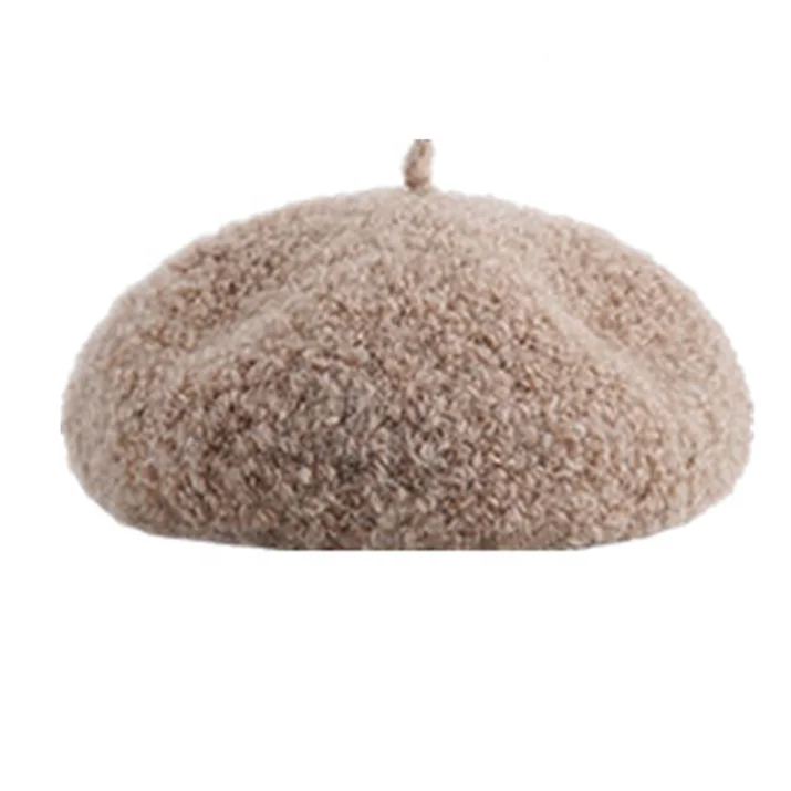 

Sweet art style warm alpaca wool pure color beret art sweet painter hat fashion bud hat