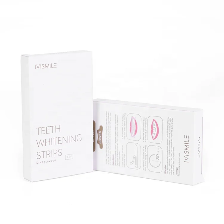 IVISMILE 28 Professional Teeth Whitening Strips Safe White Tooth Bleaching Hydrogen Peroxide Private Label