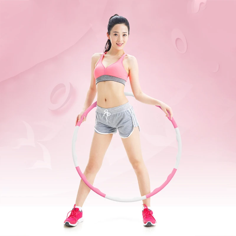 

Wholesale 1.5kg Hula Hoops for Adults Foam Weighted Hula Hoops Fitness Adjustable Hula Ring Color Box Unisex Detachable, As detail show