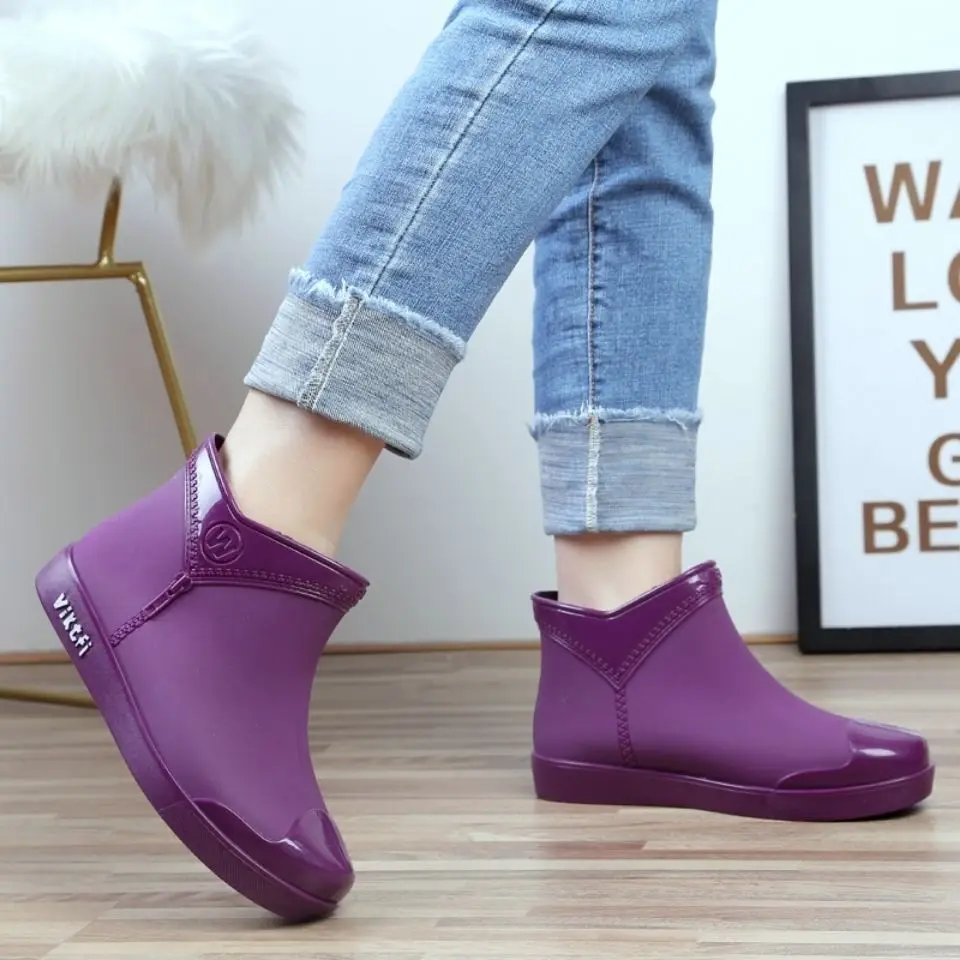 

Ladies high quality fashion Water Proof PVC Rain boots for women, Black,red,blue,purple