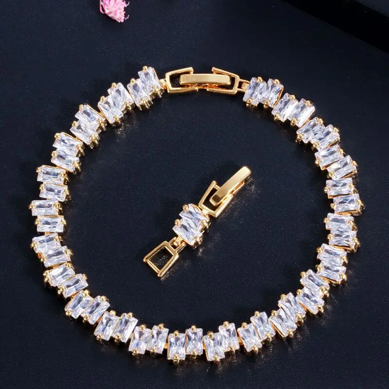 

AAA Cubic zirconia charm plated gold 18k bracelet for women